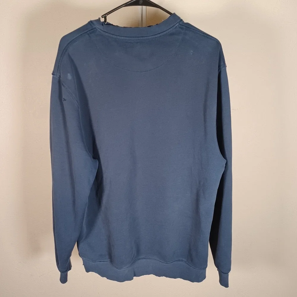 Nike Vintage Blank Thrashed Faded Navy Blue Crewneck Sweatshirt Oversized Medium